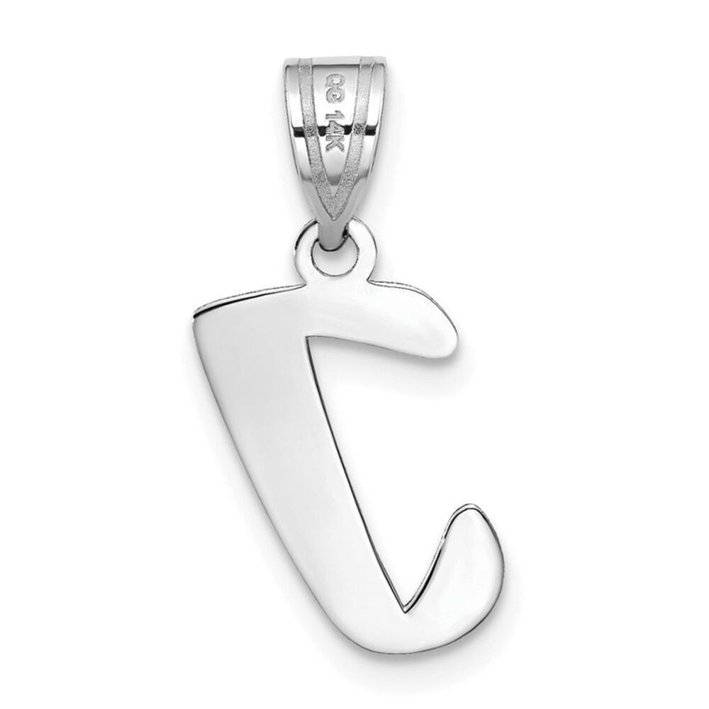 Kazi Luxury 14k White Gold Polished Script Letter… - image 3